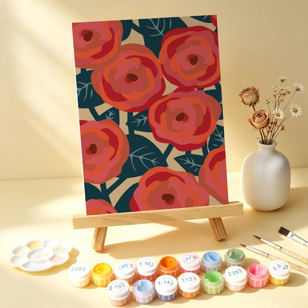 6 Wooden Board Mini Paintings – Bold Blooms