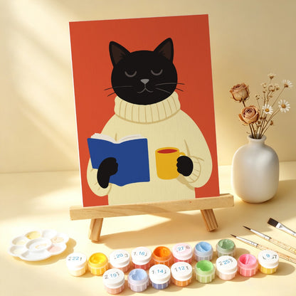 6 Wooden Board Mini Paintings – Cozy Cat Sason