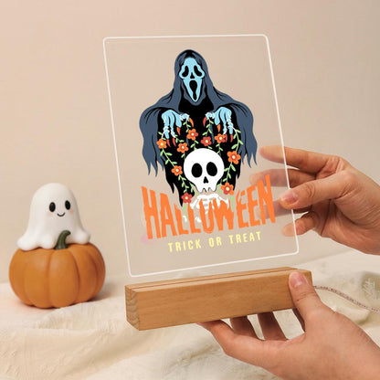 Paint by Number Halloween Lamp - Haunted Skull Halloween