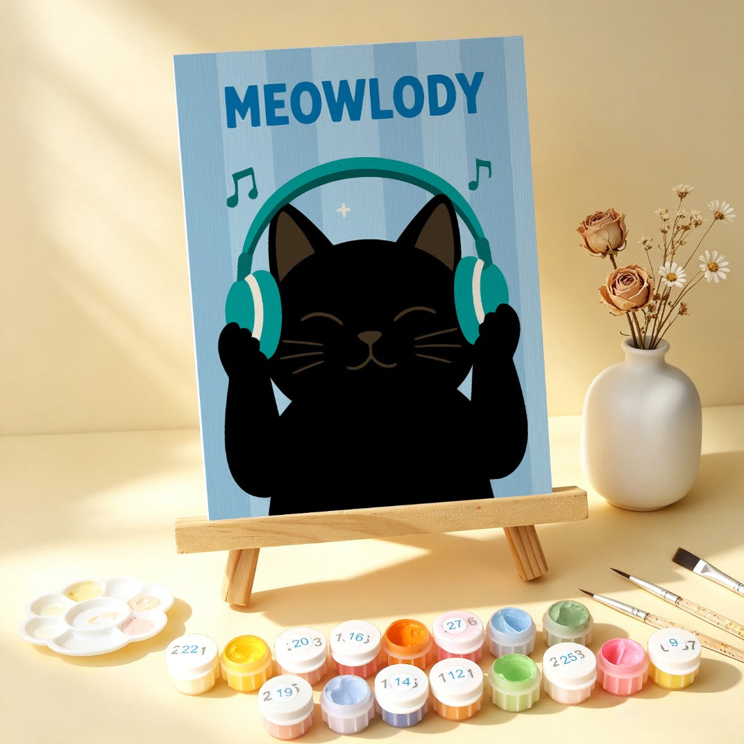 6 Wooden Board Mini Paintings – Cat of All Trades