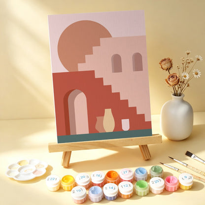 6 Wooden Board Mini Paintings – Desert Doorways