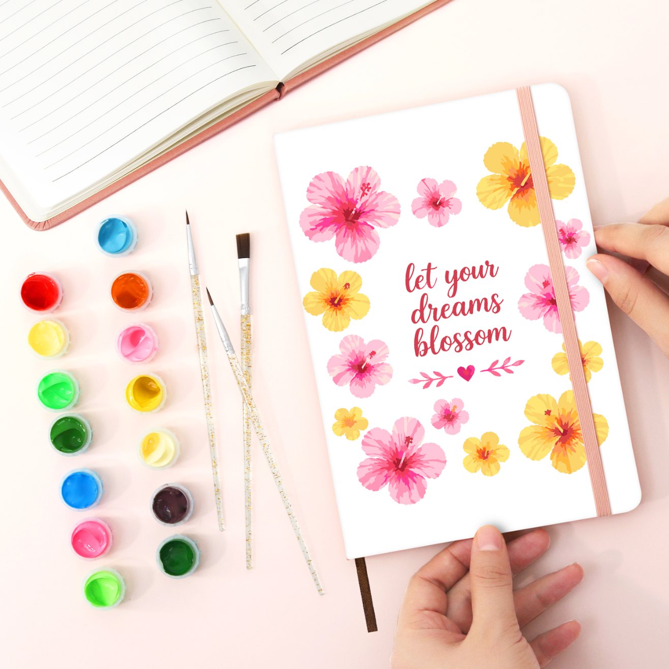 Paint by Number Notebook - Tropical Blossoms