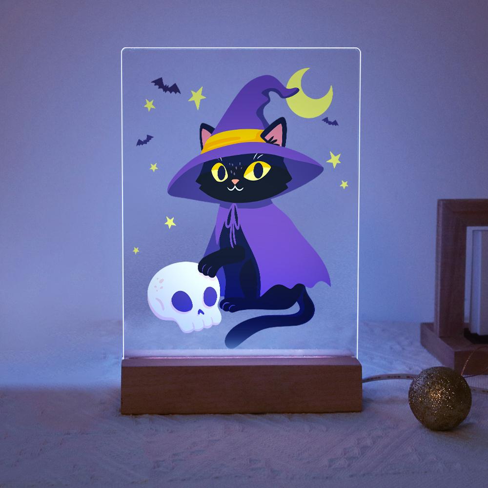 Paint by Number Halloween Lamp - Witchy Cat