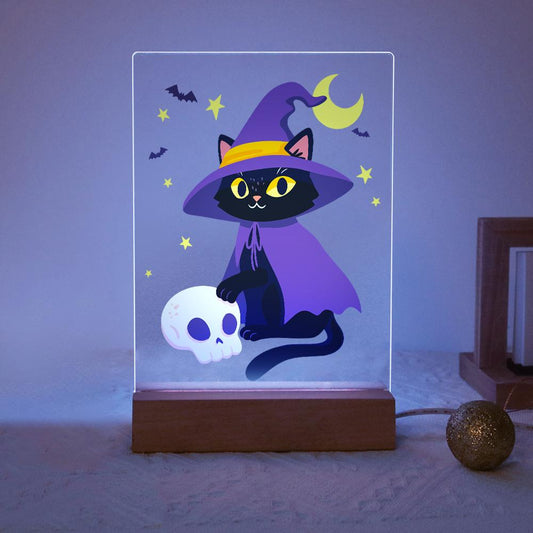 Paint by Number Halloween Lamp - Witchy Cat