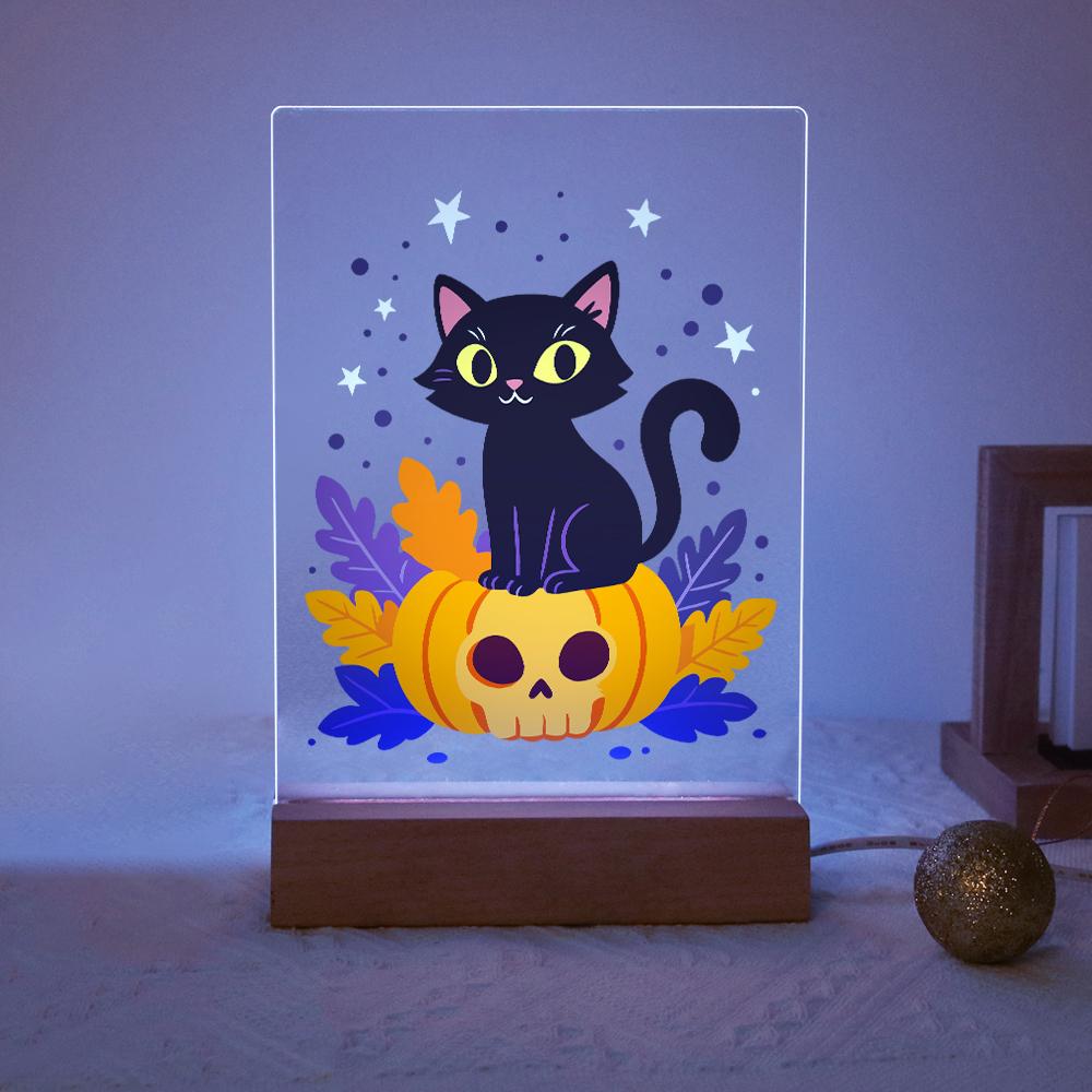 Paint by Number Halloween Lamp - Pumpkin Cat