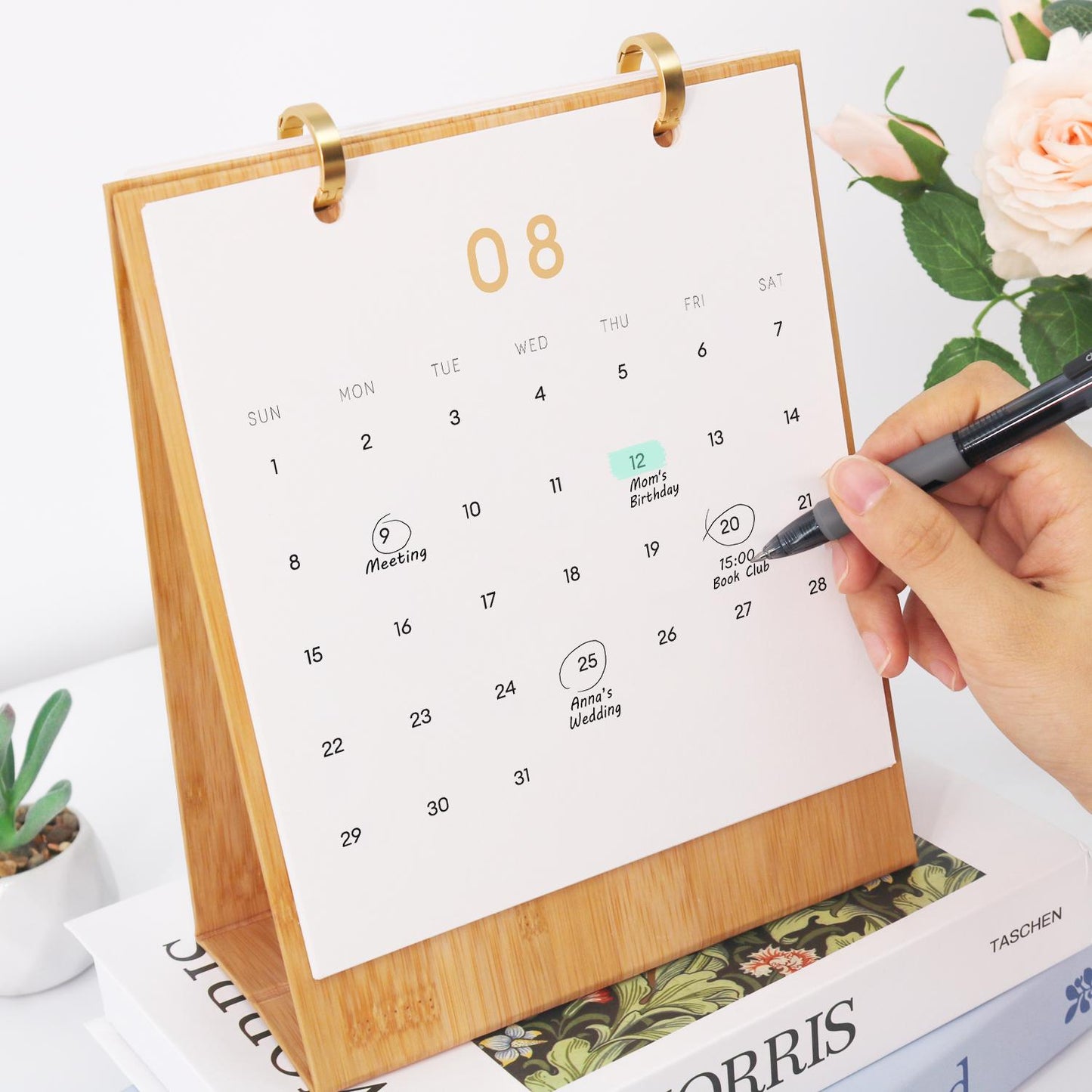2027 Paint by Numbers Desk Calendar | Flower Market Edition