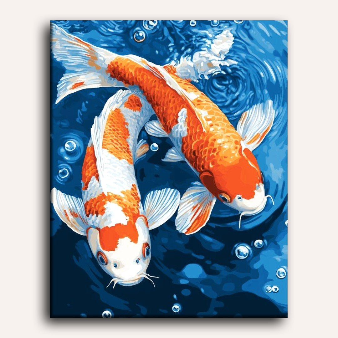 Koi fish Ymipainting 鯉 油絵 絵画 鯉 アートファクトリー 風水鯉の