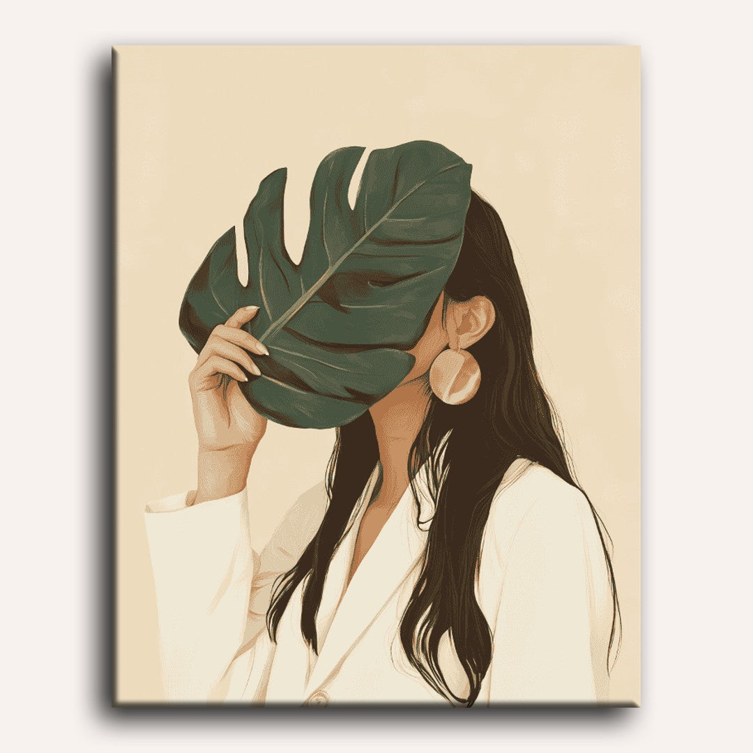 Woman under the leave | Paint by Numbers