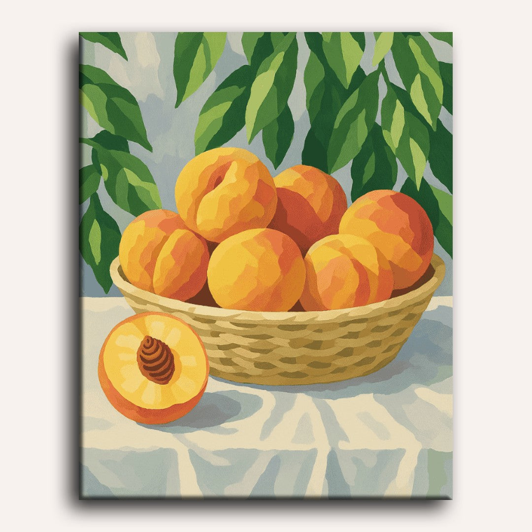 Cesta de duraznos | Pintar por números