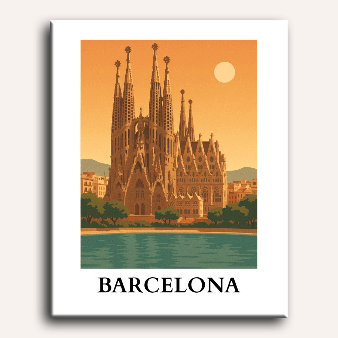 Travel Poster - Barcelona | Paint by Number