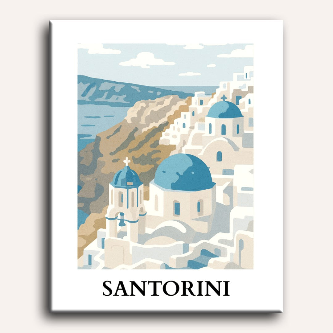 Travel Poster - Santorini | Paint by Number