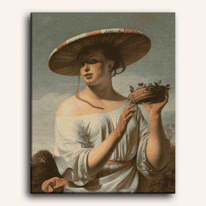 Woman in a large hat - Caesar Boetius van Everdingen | Paint by Number
