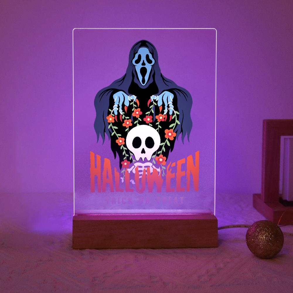 Paint by Number Halloween Lamp - Haunted Skull Halloween