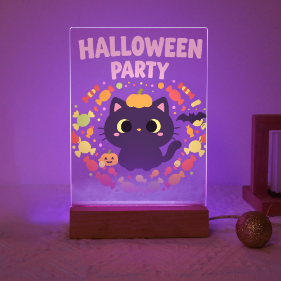 Paint by Number Halloween Lamp - Pumpkin Paws