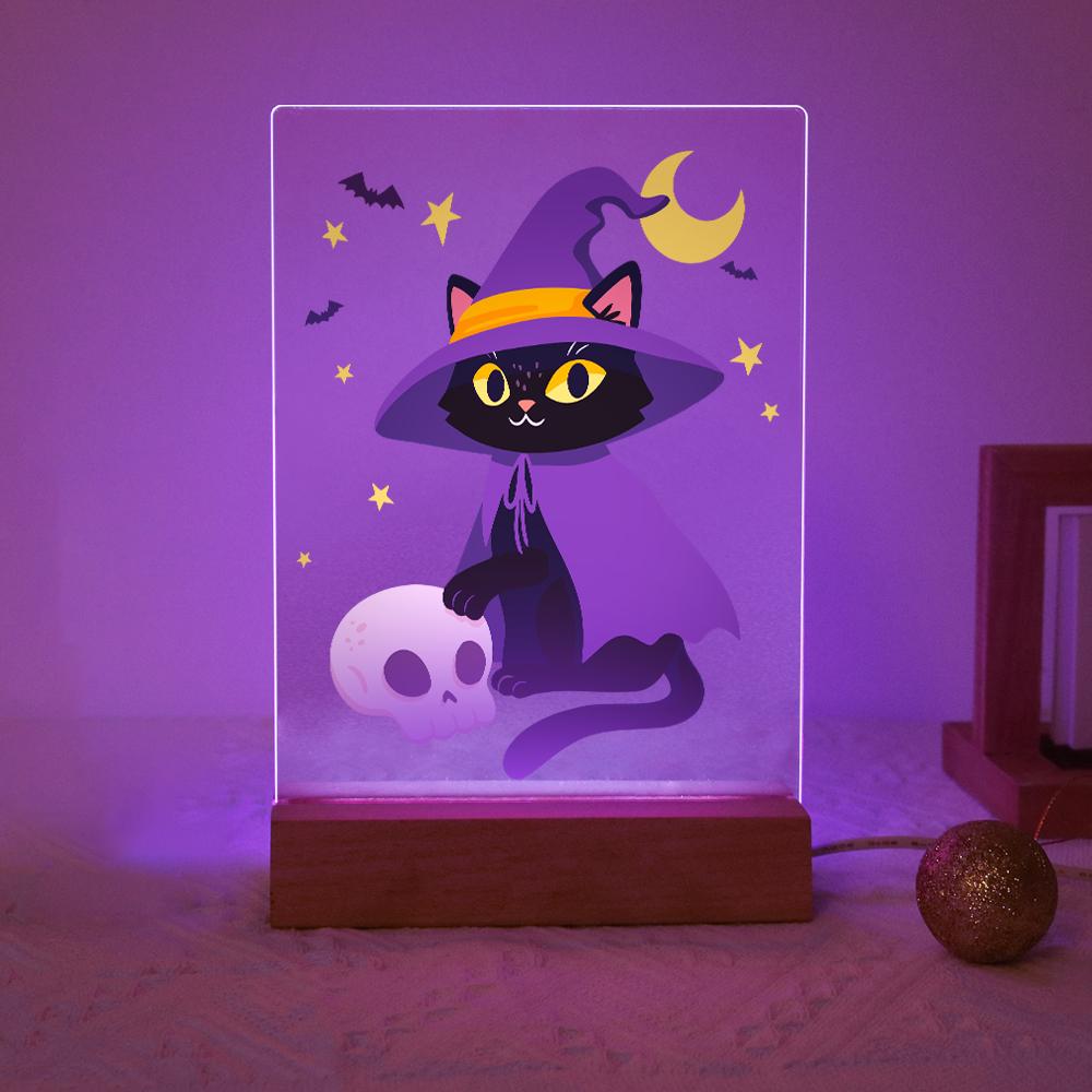 Paint by Number Halloween Lamp - Witchy Cat