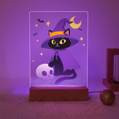 Paint by Number Halloween Lamp - Witchy Cat