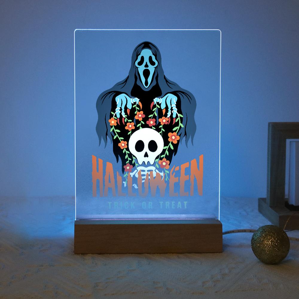 Paint by Number Halloween Lamp - Haunted Skull Halloween
