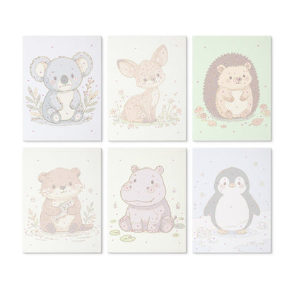 6 Wooden Board Mini Paintings – Baby Animal Friends