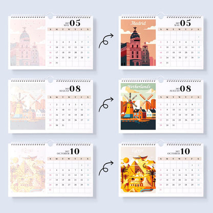 Paint by Numbers Calendar 2027 | Famous Landmarks Edition