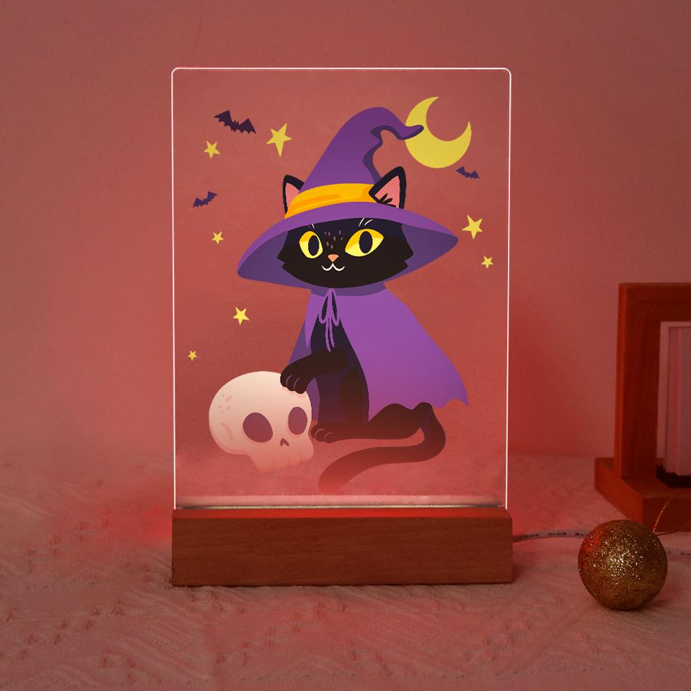 Paint by Number Halloween Lamp - Witchy Cat