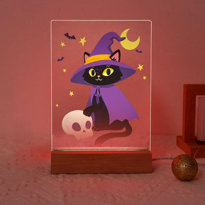 Paint by Number Halloween Lamp - Witchy Cat