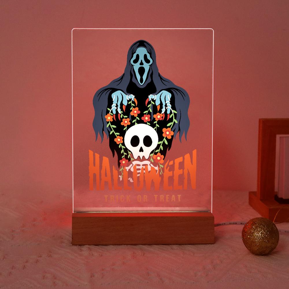 Paint by Number Halloween Lamp - Haunted Skull Halloween