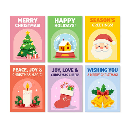 6 Wooden Board Mini Paintings – Holiday Wishes