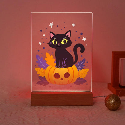 Paint by Number Halloween Lamp - Pumpkin Cat