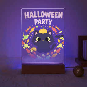 Paint by Number Halloween Lamp - Pumpkin Paws