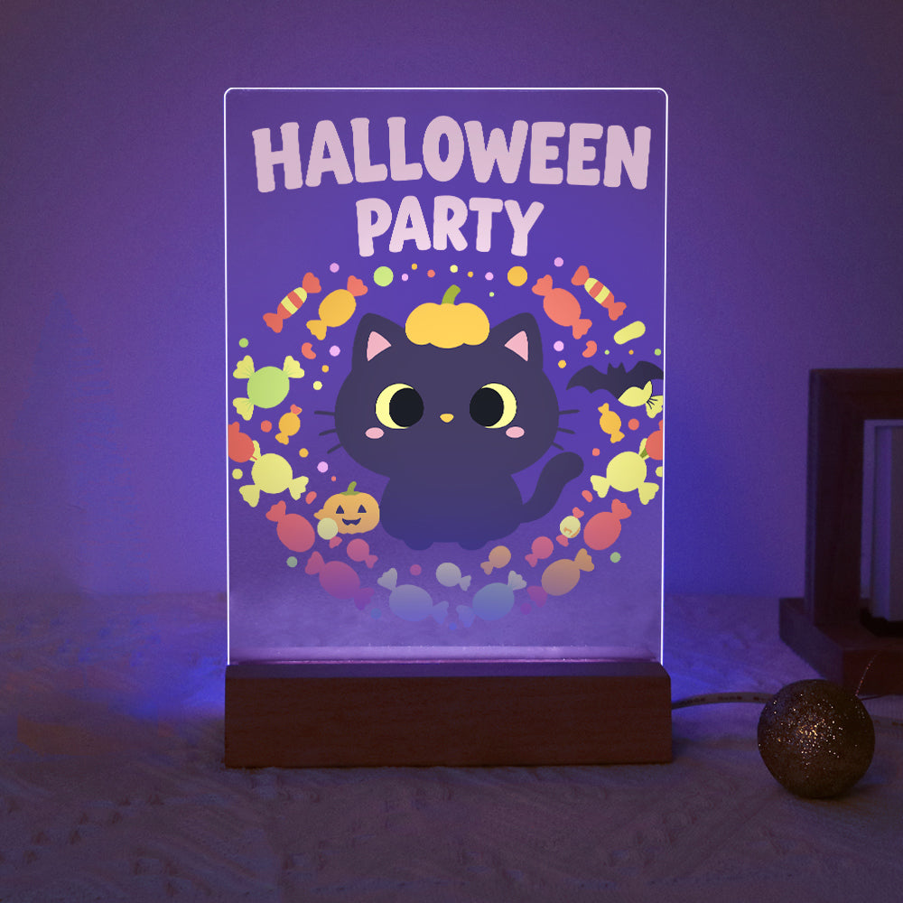 Paint by Number Halloween Lamp - Pumpkin Paws