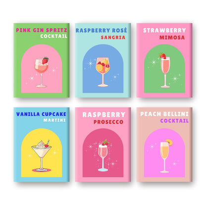 6 Mini Paintings - Sip & Sparkle Cocktail Set-Paint by numbers