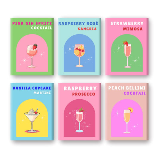 6 Mini Paintings - Sip & Sparkle Cocktail Set-Paint by numbers
