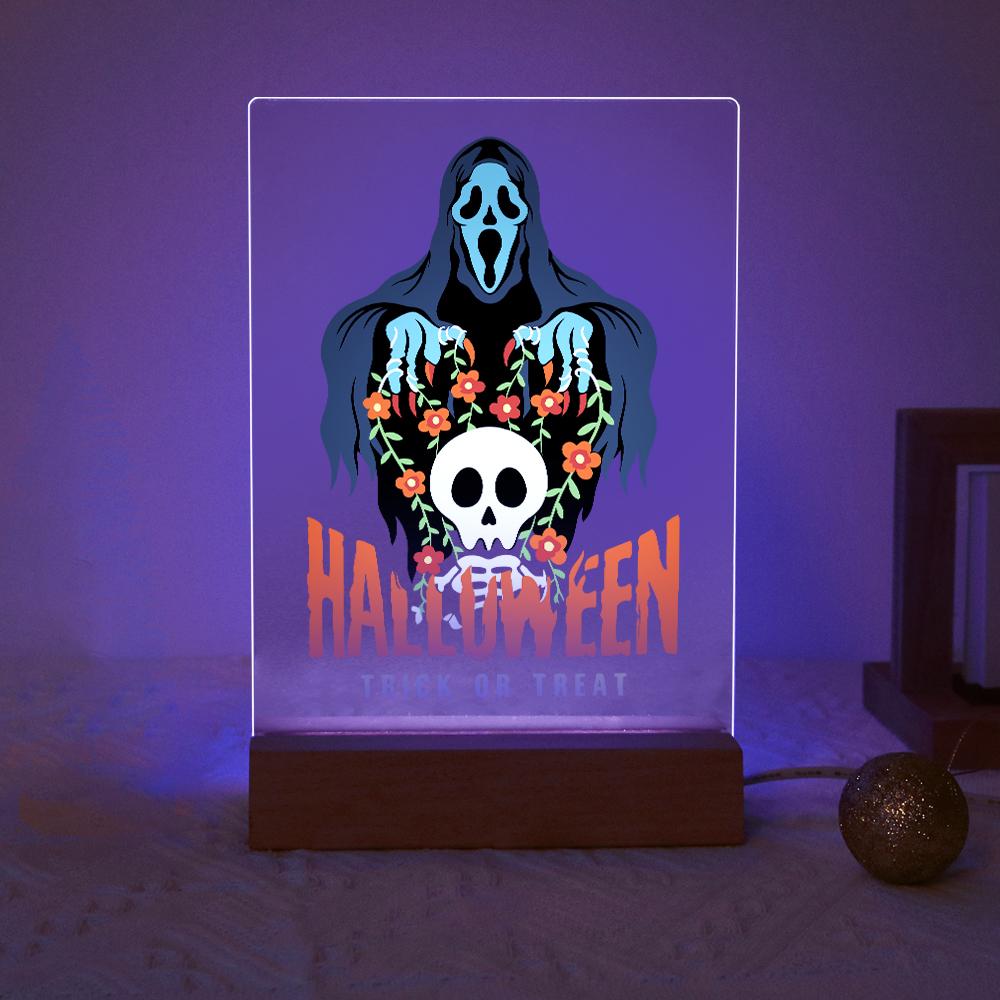 Paint by Number Halloween Lamp - Haunted Skull Halloween