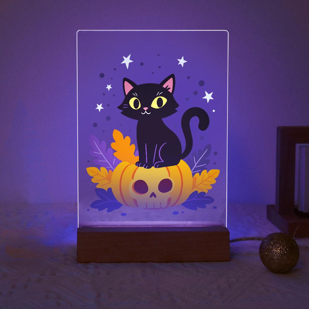 Paint by Number Halloween Lamp - Pumpkin Cat