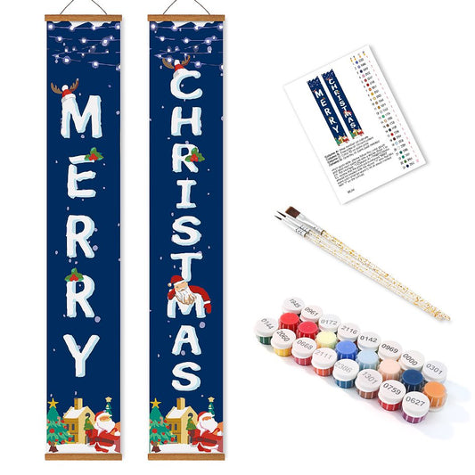 Paint-by-Number Door Panels – Merry Christmas Set-Paint by numbers