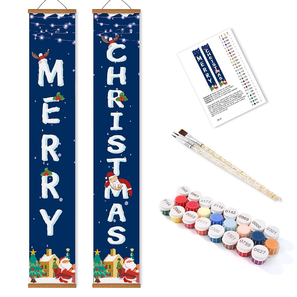 Paint by Number Door Panels – Merry Christmas Set