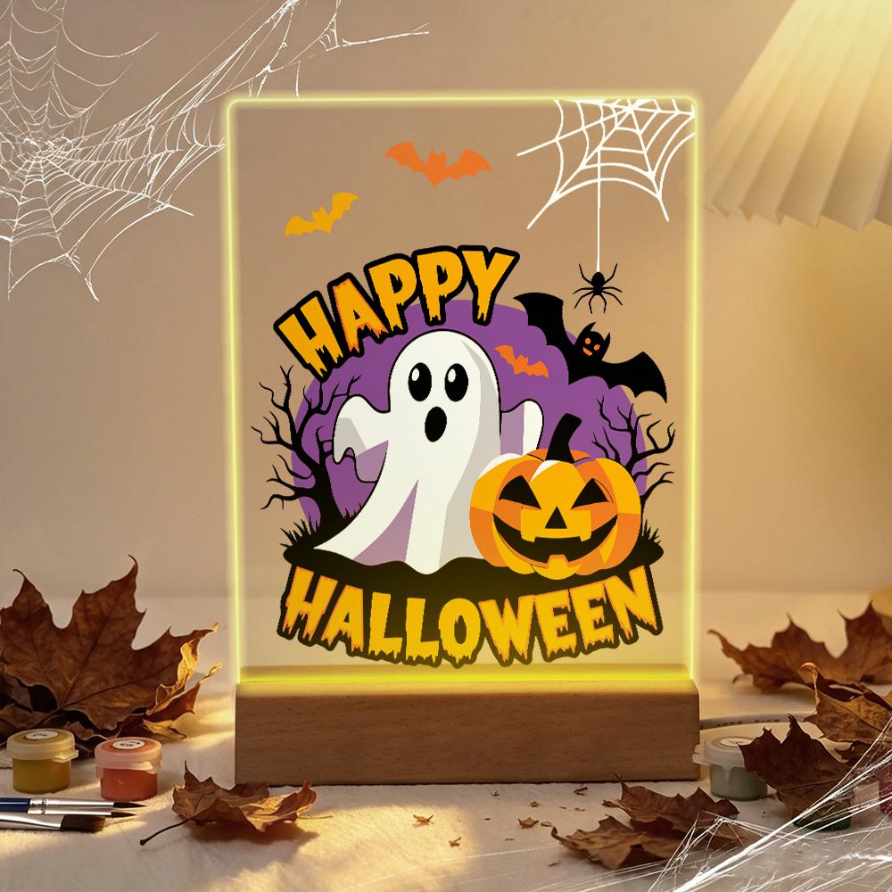 Paint by Number Halloween Lamp - Happy Halloween