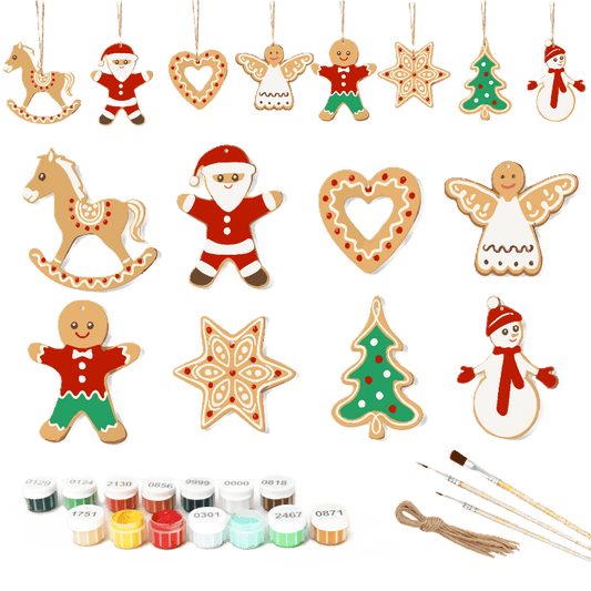 8 XL Christmas hangers - Gingerbread Christmas Set