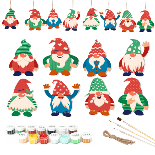 8 XL Christmas hangers - Jolly Christmas Gnome Set