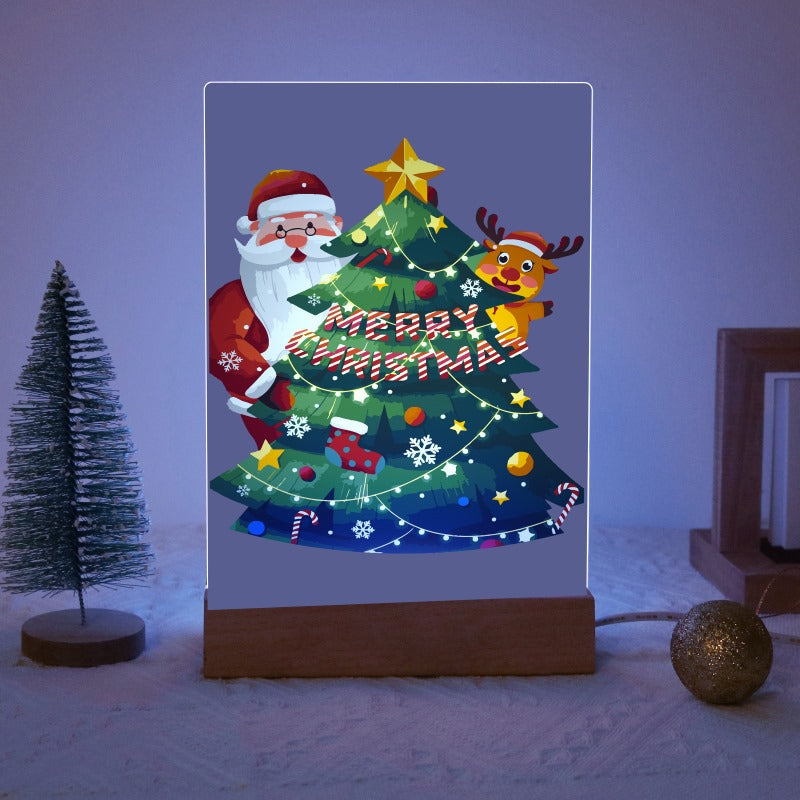 Pintar por números - Pintar por Números Lámpara de Navidad | Papá Noel y Renos Cerca del Árbol