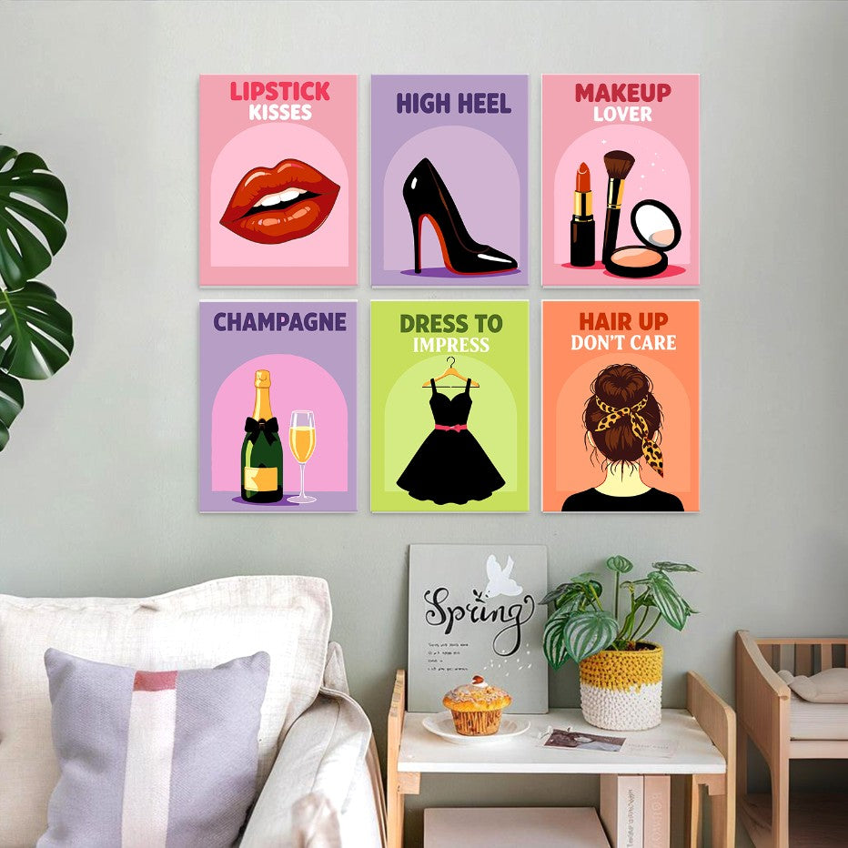 6 Wooden Board Mini Paintings – Glam Girl Essentials