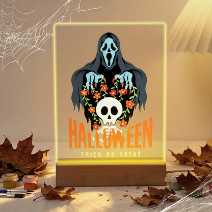 Paint by Number Halloween Lamp - Haunted Skull Halloween