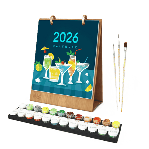 Paint by numbers - 2026 Paint by Numbers desk Calendar | Deluxe Cocktail Edition