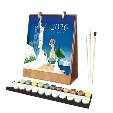 Paint by numbers - 2026 Paint by Numbers desk Calendar | World trip Edition