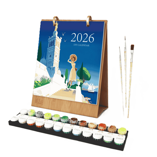 Paint by numbers - 2026 Paint by Numbers desk Calendar | World trip Edition