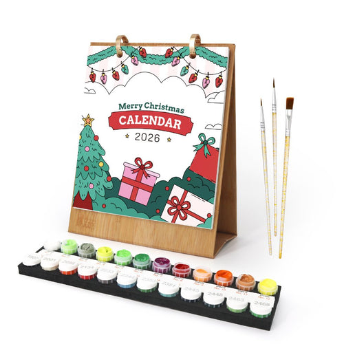 2026 Paint by Numbers desk Calendar | Merry Christmas Edition