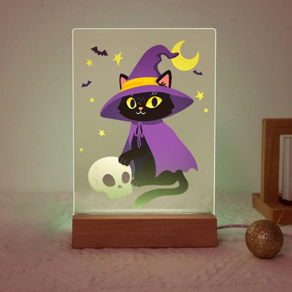 Paint by Number Halloween Lamp - Witchy Cat