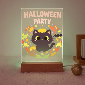 Paint by Number Halloween Lamp - Pumpkin Paws