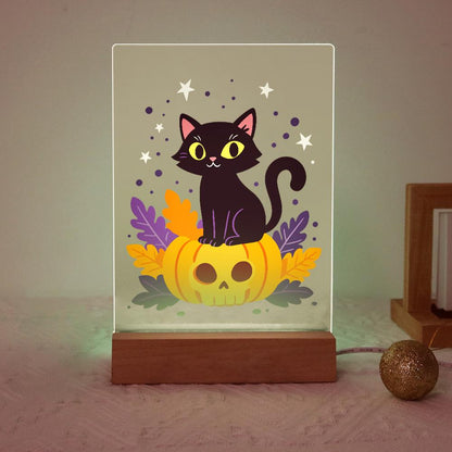 Paint by Number Halloween Lamp - Pumpkin Cat