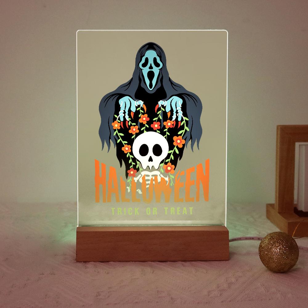 Paint by Number Halloween Lamp - Haunted Skull Halloween